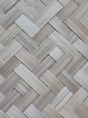 Açık renkli, dokunmuş bambudan bir yakın çekim.