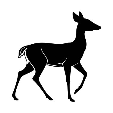 Tarz sahibi siyah geyik silueti vektör tasarımı doğa sanat eserleri logosu oluşturma ve vahşi yaşam temalı çizimler için harika