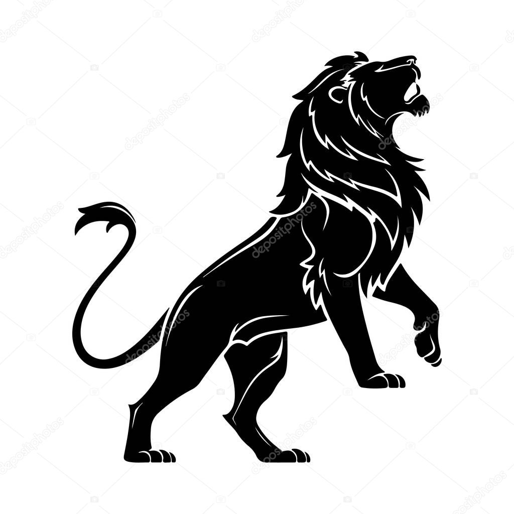 Majestic standing lion silhouette perfect for leadership themes wildlife branding and strong visual identities