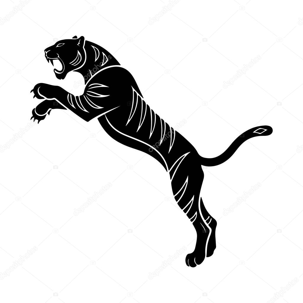Tiger mid walk silhouette design ideal for motion-based illustrations dynamic artwork and jungle concepts