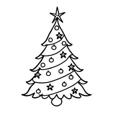 Noel ağacı resmetme şenliği kar taneleriyle Noel süslemesi ve neşeli bir yeni yıl kutlaması için bir yıldız sergiliyor.