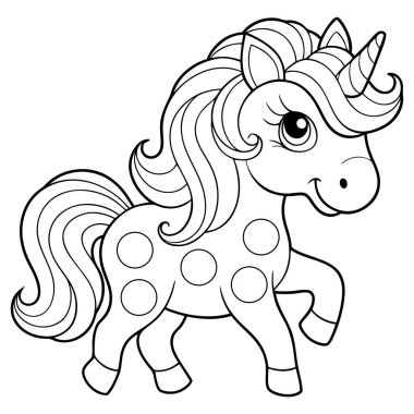 Tek boynuzlu ata sarılan bir denizkızının şirin renkli sayfası.