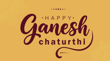 Mutlu Ganesh Chaturthi Festivali Kutlama Vektörü