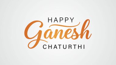 Mutlu Ganesh Chaturthi Modern Tipografi Vektörü Selamlaması