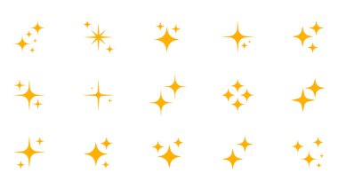 Parıltı Işığı Efektleri Simgeleri Ayarla - Parıltı, Parıltı, Parıltı, Yıldızlar, Vektör