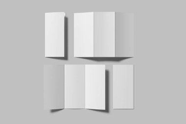 Üç katlı broşür, boş model.