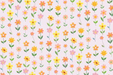 Beyaz Arkaplanda Yaprakları Olan Zarif Çiçek Deseni