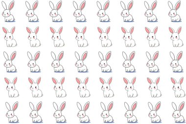 Şirin Tavşan Kusursuz Vektör Deseni