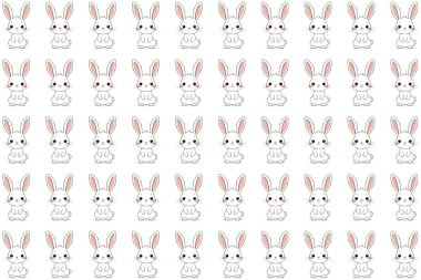 Şirin Tavşan Kusursuz Vektör Deseni