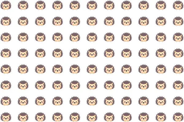 Beyaz arka planda şirin, pürüzsüz kirpi deseni..