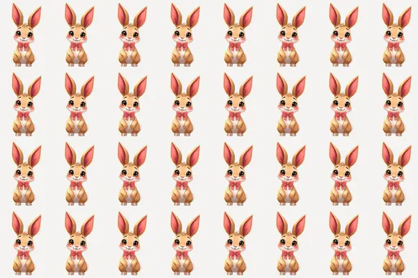 Sevimli Paskalya tavşanları içeren basit ve kusursuz bir vektör deseni. Tatil temalı projeler, çocuk ürünleri, hediye paketleri ve şenlikli dijital tasarımlar için ideal.