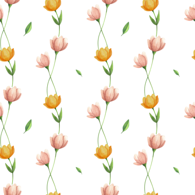 Çiçekler, yapraklar, pürüzsüz desenler, düğün davetiyeleri için çiçekli suluboya resimler, tebrik kartları, baskı tasarımı. Renkli çiçek ve bitkilerden oluşan bir bahar ve yaz seti.