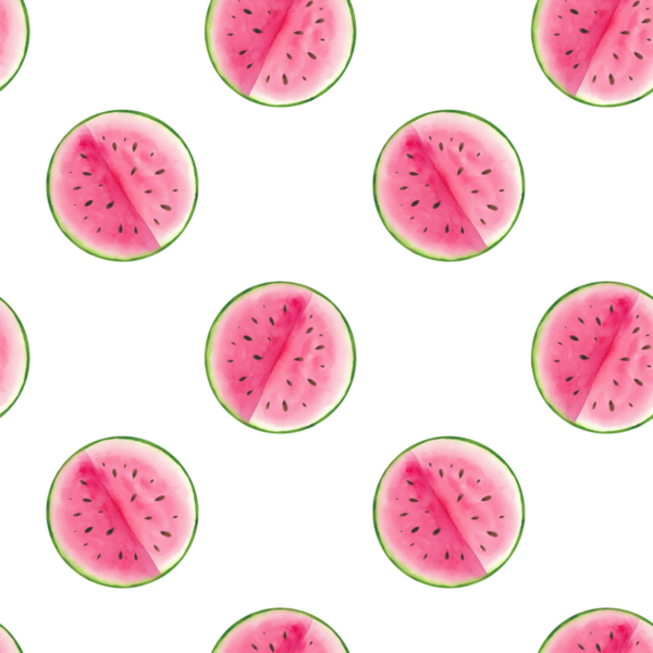 Suluboya çizim seti, karpuz, yapraklar, kusursuz desen. El yapımı karpuz parçaları ve dilimler, dizayn için ahşap şiş, kartpostal, menü, tekstil