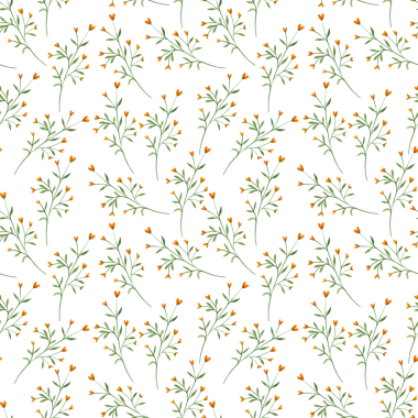 Kusursuz desen. Beyaz arka planda elle çizilmiş suluboya resimler. Bahar ve yaz renkli bitkiler..