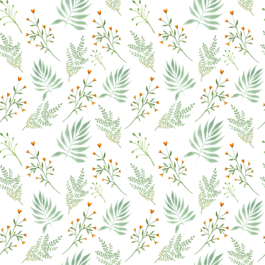 Kusursuz desen. Beyaz arka planda elle çizilmiş suluboya resimler. Bahar ve yaz renkli bitkiler..