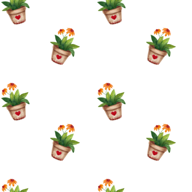 Kusursuz desen. Çay seti, şapka, mektup, saksı, şemsiye, bulutlu el yapımı suluboya elementler.