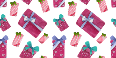 Kusursuz bir tatil düzeni. Hediyelerin suluboya çizimleri. El yapımı hediyeler