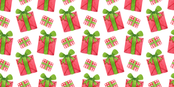 Kusursuz bir tatil düzeni. Hediyelerin suluboya çizimleri. El yapımı hediyeler