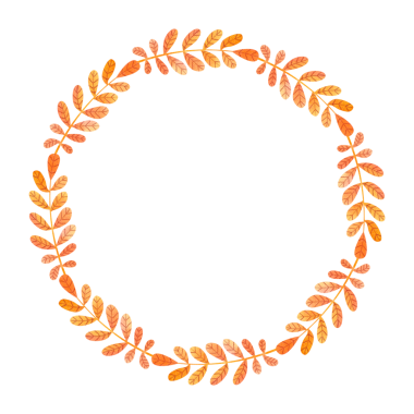 Beyaz arka planda suluboya yaprakları olan sonbahar yuvarlak çerçevesi. Bitkiler daire şeklinde dizilmiş. Tasarım, baskı ve tekstil için el çizimi illüstrasyon