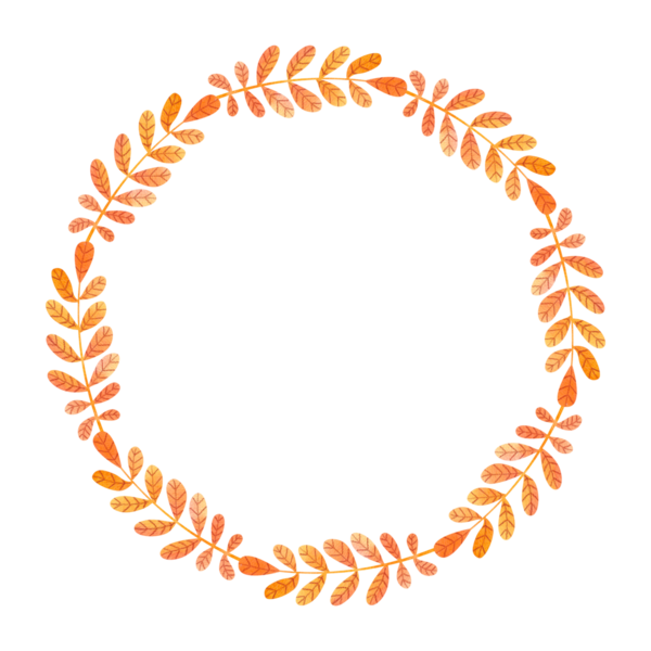 Beyaz arka planda suluboya yaprakları olan sonbahar yuvarlak çerçevesi. Bitkiler daire şeklinde dizilmiş. Tasarım, baskı ve tekstil için el çizimi illüstrasyon