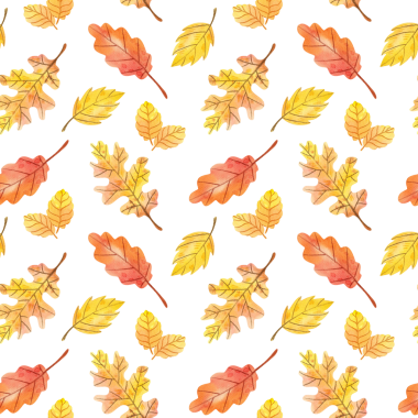 Beyaz arka planda suluboya sonbahar yaprakları ve böğürtlenlerle kusursuz desen. Tasarım, baskı ve tekstil için el çizimi illüstrasyon