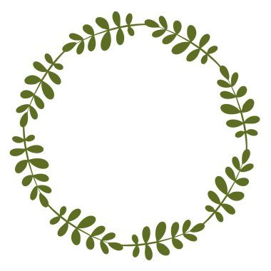 Yeşil yaz ve sonbahar yapraklarından oluşan izole edilmiş vektör çerçeveleri. Metin sınırı. Tasarım için düz klip sanatı