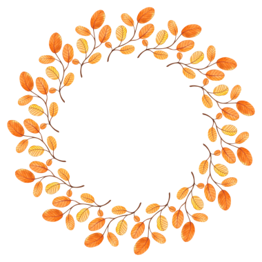 Sonbahar çerçevesinde suluboya. Beyaz arka planda botanik çizimi. Düğün davetiyesi sonbahar. Tebrik kartı. Sarı-turuncu yaprak. Çelenk.