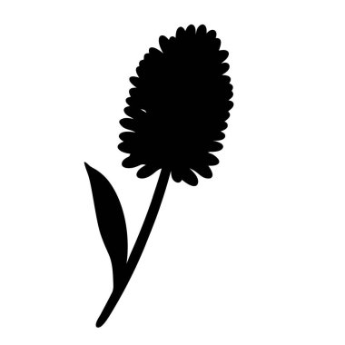 Beyaz arka planda çiçek açan bir bitki siluetinin detaylı botanik çizimi