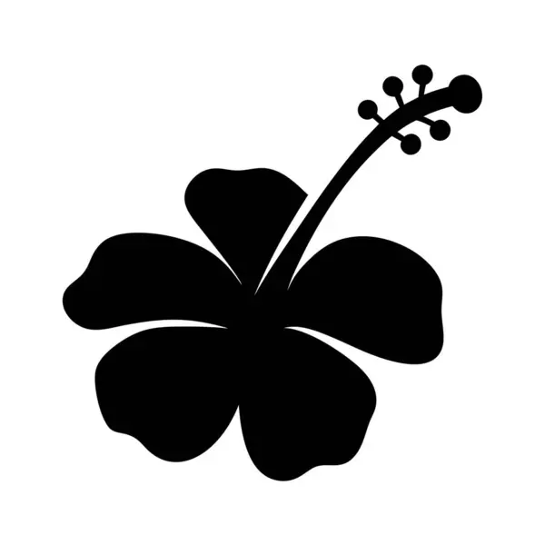 Tropikal bir amber çiçeğinin çarpıcı silueti. Detaylı bir erkek organıyla, siyah.