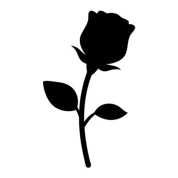 Zarif bir gül silueti. Grafiksel olarak aşk ve minnettarlığın ebedi sembolü.
