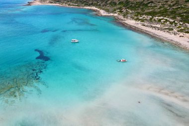Girit, Balos Körfezi 'nin nefes kesici doğal manzarası. Yüksek kalite fotoğraf