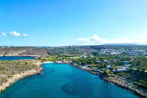 Agios Onoufrios, Girit, Yunanistan. 22 Ocak 2023. Chania 'ya yakın Agios Onoufrios köyü yakınlarındaki samimi sahil bölgesi. Yüksek kalite fotoğraf