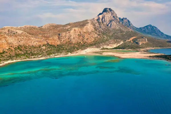 Manzaralı Balo Gölü ve Batı Girit, Chania yakınlarında çarpıcı bir deniz. Yüksek kalite fotoğraf