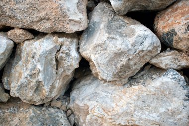 Elafonissi kıyısındaki dev taşlardan mason arkaplan. Yüksek kalite fotoğraf