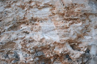Girit 'teki Elafonissi plajında büyük bir kayanın taş dokusu. Yüksek kalite fotoğraf