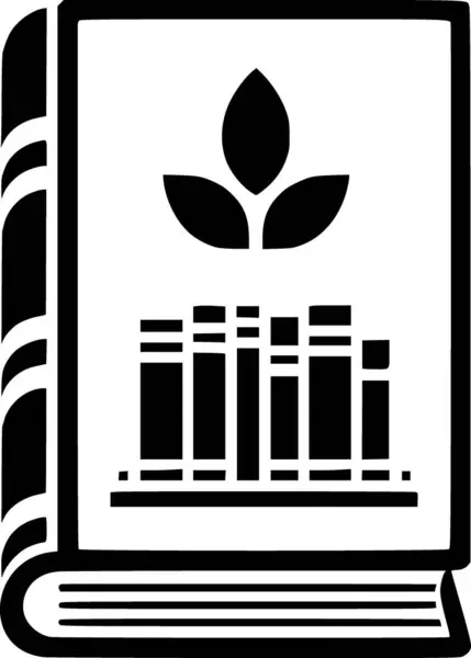 Bir kitap simgesinin minimalist siyah beyaz vektörü
