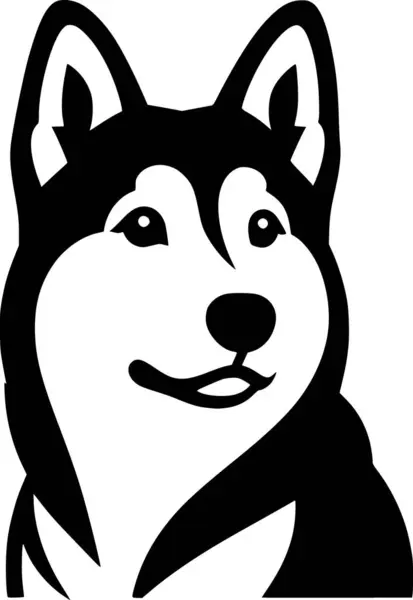 Minimalist siyah-beyaz köpek vektörü, logolar, çıkartmalar, tişörtler ve modern grafik tasarımlar için mükemmel..