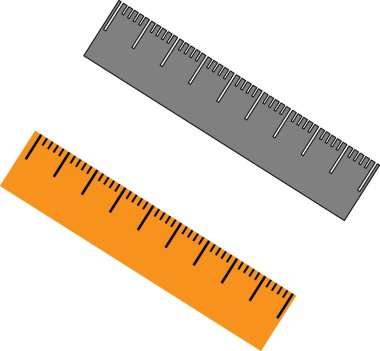 Cetvel ve mezura simgesi. düz ve izole resimleme.