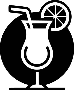 Limon dilimli tek renkli yaz içeceği ikonu. Taze yaz titreşimleri için mükemmel..