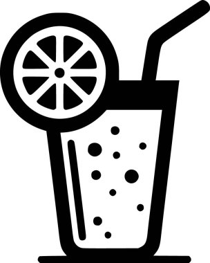 Limon dilimli tek renkli yaz içeceği ikonu. Taze yaz titreşimleri için mükemmel..