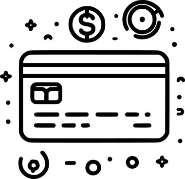 Modern minimalist finans tasarımı kullanımı için özet kredi kartı simgesi