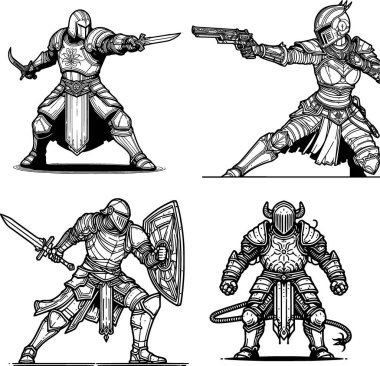 Düşman mini patron karakteri, oyun konsepti sanat, baskı projeleri ve dijital tasarım için ideal.