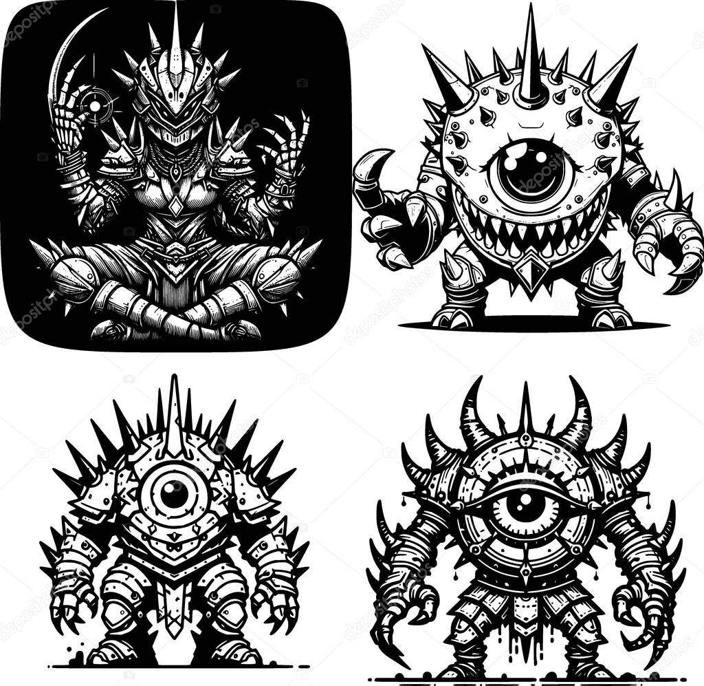 Enemy mini boss character, ideal for game concept art, print projects, and digital design inspiration