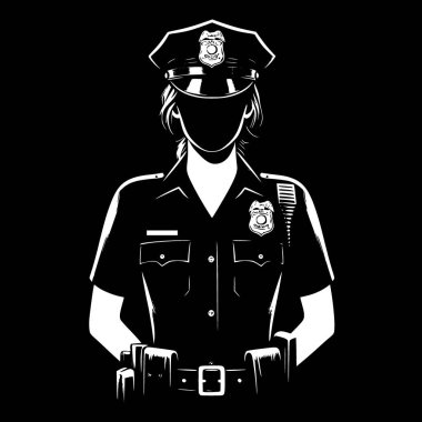 Rozeti ve görünür şapkası olan polis memurunun silueti.