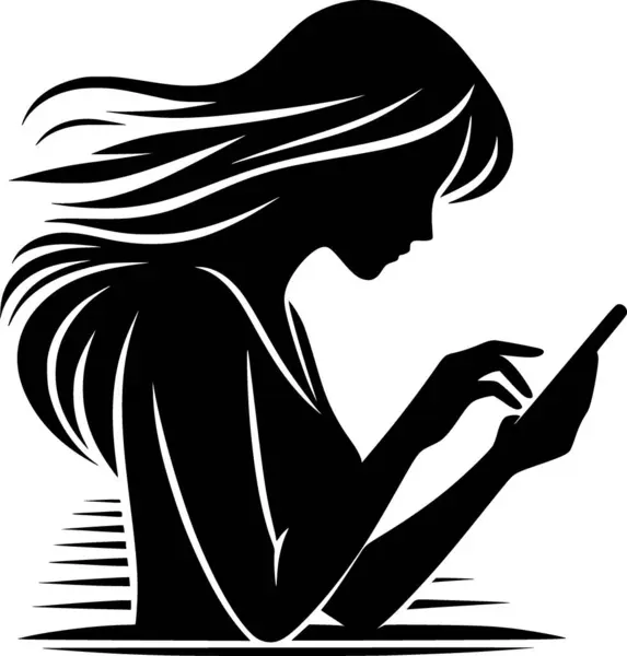 Telefon kullanan bir kişinin silueti, modern ve asgari yaşam tarzı simgesi