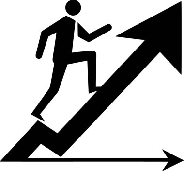 Oka tırmanan bir siluet, kariyer gelişimi kavramı