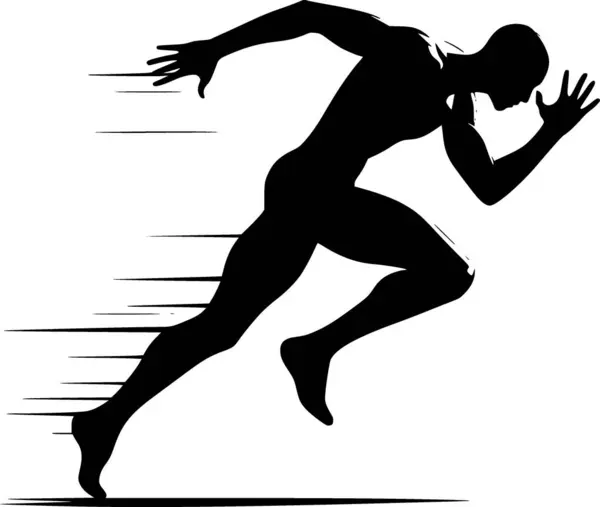 Siyah vektör biçiminde koşan bir kişinin minimalist silüeti
