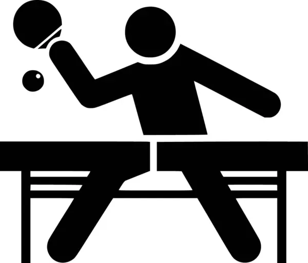 Masa tenisi oynayan kişinin düz vektörü, temiz minimalist tarzı