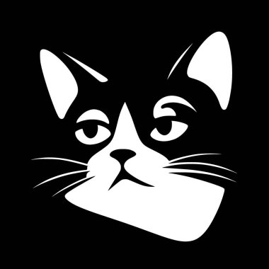 Kediye yan gözle bakıyorum, siyah vektör mim silueti, kalın görünüm.