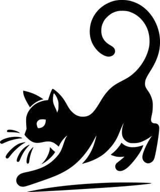 Minimalist siyah düz vektör, eğlenceli dinamik duruş